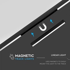 LED magnetické lineární svítidlo 20W VT-4121 3000K černé 24V II.