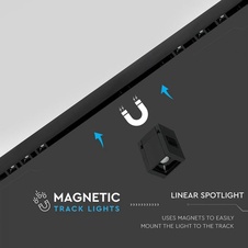 LED magnetické bodové svítidlo 1W VT-4141 4000K černé 24V II.