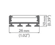 Profil GIZA hliník anod. 26,2x7,5x2000mm 
