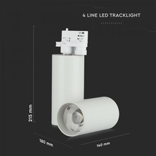 LED reflektor lištový COB 30W VT-4635 bílý III.