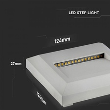 LED orientační svítidlo 2W VT-1152 60lm IP65 čtvercové bílé  III.
