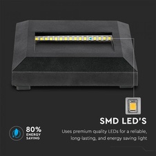 LED orientační svítidlo 2W VT-1152 60lm IP65 čtvercové černé II.
