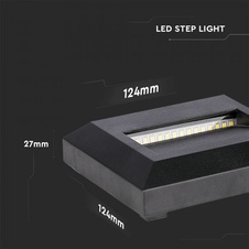 LED orientační svítidlo 2W VT-1152 60lm IP65 čtvercové černé III.