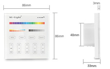 Mi-Light Dotykový panel RGB+CCT 4-zónový 230V