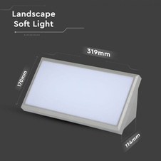 LED nástěnné svítidlo VT-8055 20W venkovní 4000K šedé