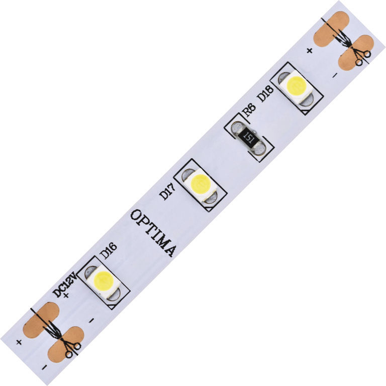 LED pásek 3528 (50m) 60 Optima WW 360lm 4,8W  0,4A 12V CRI>80 (bílá teplá)