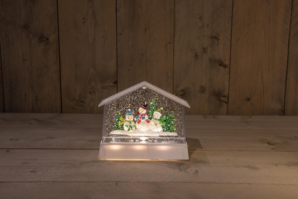LED vánoční dekorace domeček bílý