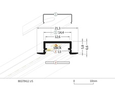 Profil WIRELI BEGTIN J/S hliník surový 2m (metráž)